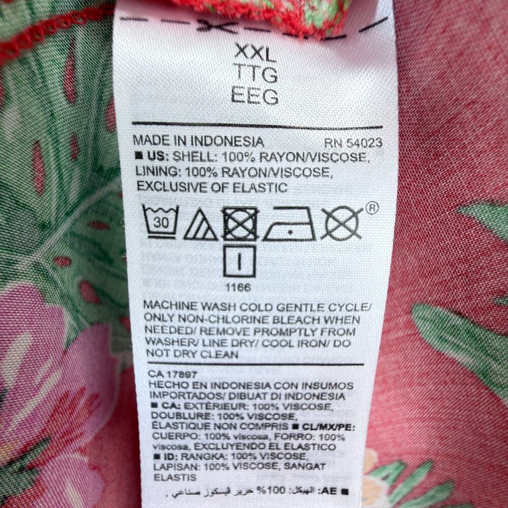 Old Navy Tropical Hawaiian Floral Rayon Tank Slip Flowy Mini Sundress Size 2XL - Picture 4 of 9
